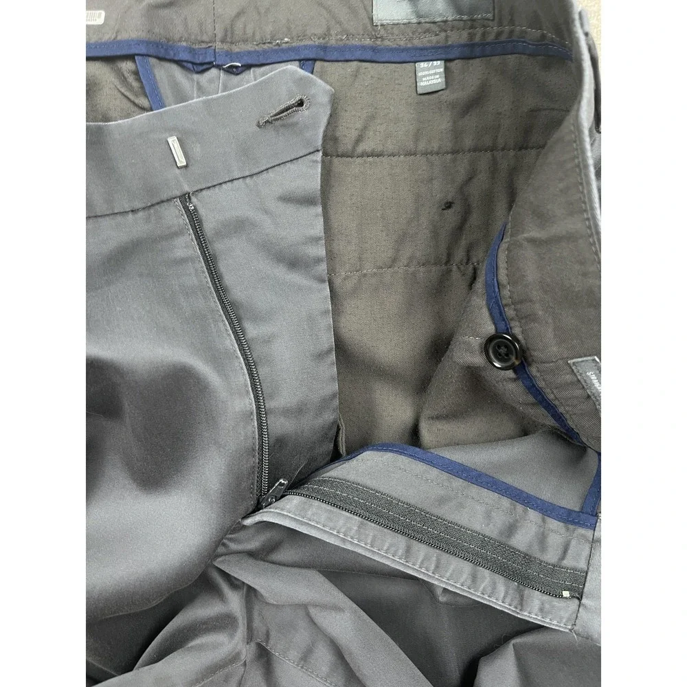 Bonobos Friday Pants Men 34x32 Gray Straight Leg Cotton Chino Casual Work Smooth